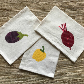 Brinjal, Yellow Pepper, Beetroot Kitchen Towels Set of 3